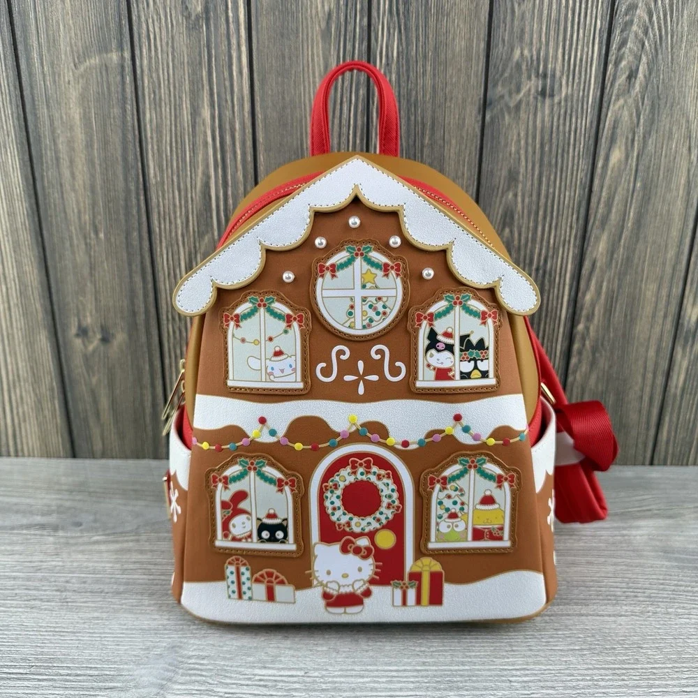 Hello Kitty & Friends Gingerbread House Mini Backpack Loungefly Christmas NWT